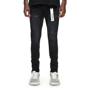 Purple Brand Black‎ Distressed Paint Splatter Slim Leg Jeans 
34 New With Tags